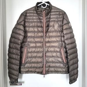 Moncler Stone-Grey Line Puffer Down Jacket